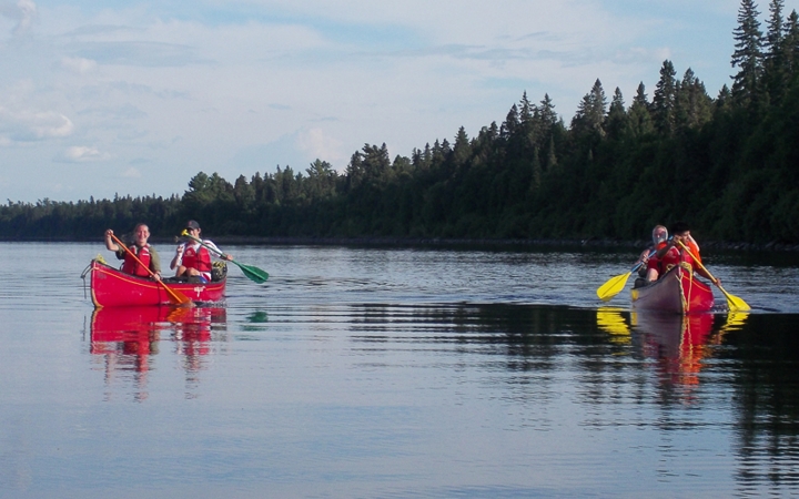 canoeing on outdoor leadership course
